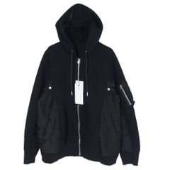 美品　sacai サカイ　再構築 MA-1 ドッキングスウェット　3 sacai スウェット ドッキング MA-1 ブラック - メルカリ