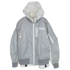 美品 sacai nike レイヤード ma1 ジャケット ブルゾン ホワイト - メルカリ