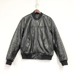 junhashimoto ブラックレザーボンバージャケット - メルカリ
