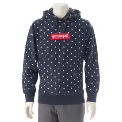 コムデギャルソン シュプリーム Supreme コットン 反転ボックスロゴ ドット プルオーバー パーカー ネイビー ホワイト S【中古】のサムネイル