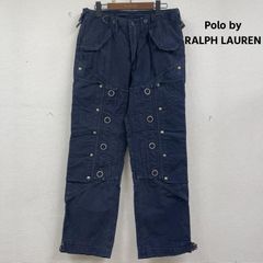 ポロ ラルフローレン 90s USED加工 ダブルニー シンチバック パンツ