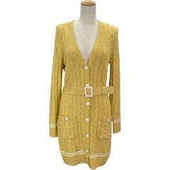 シャネル CHANEL ライオンボタンロングニットカーディガン P72177 イエロー ビスコース レディース カーディガンのサムネイル