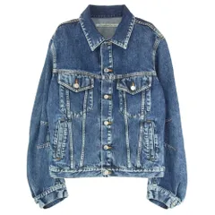 JOHN LAWRENCE SULLIVAN ジョンローレンスサリバン 1B011-0325-36 WASHED DENIM MASSIVE ROUNDED SLEEVE ウォッシュド デニム ジャケット Gジャン インディゴブルー系 48【中古】のサムネイル