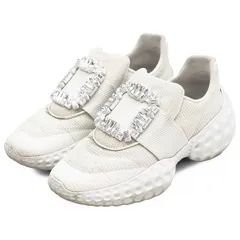【SALE】Roger Vivier ロジェヴィヴィエ ローカットスニーカー サイズ 36.5 レディース Viv' Run ヴィヴラン クリスタルバックル 厚底 シューズ 靴 オフホワイト 白 イタリア製のサムネイル