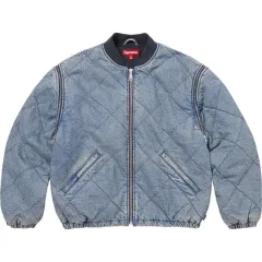 XXL シュプリーム ジップ オフ スリーブ キルト ブルゾン ジャケット デニム アウターのサムネイル
