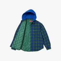正規品 S M シュプリーム タタン フランネル フーディー シャツ ブルー 23FW フーディーシャツのサムネイル