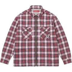 正規品 Supreme サーマル LINE ZIP UP フランネル シャツ ピンク 25FW ジャケットのサムネイル