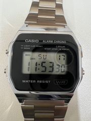 中古品】 ストーン装飾 腕時計 シルバー×黒ブラックベルト 時計 現状品 