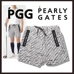 新品未使用 パーリーゲイツ ロゴタイポグラフィ ゴルフショーツ ホワイト L【PGG PEARLY GATES】総ロゴ ハーフパンツのサムネイル