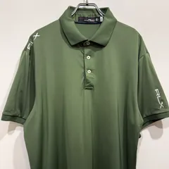 RLX ラルフローレン Ralph Lauren ストレッチ素材 ゴルフウェア プレミアムスポーツライン 半袖 ポロシャツ モスグリーン カーキ L 【送料込み】のサムネイル