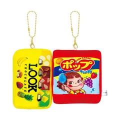 ★LOOKチョコレート＆ポップキャンディ★　おやつニコぬいキーホルダー　ボールチェーン付きぬいぐるみキーホルダー　森永・ペコちゃん　クラックス　4550451099758のサムネイル