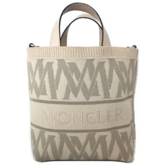 ★【MONCLER】モンクレール　MINI KNIT TOTE BAG　トートバッグ　ナイロン　ベージュ　小さめバッグ　普段使い用のサムネイル