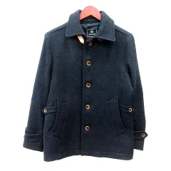 メンズビギ MEN'S BIGI ステンカラーコート シングル 総裏地 ウール M 紺 ネイビー /MNのサムネイル