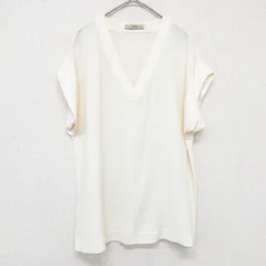 ETRO エトロ ブラウス フレンチスリーブ Vネック シルク アイボリー ライトベージュ イタリア製 レディース 44 b00368のサムネイル