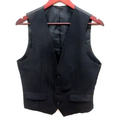 ハイストリート HIGH STREET ベスト 前開き ドット ウール L 黒 ブラック /RTのサムネイル