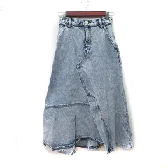 マウジー MOUSSY フレアスカート ロング デニム ダメージ加工 1 S 青 ブルー /YI