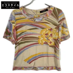LEONARD　レオナール　ベージュ系 花柄 カンカン Tシャツ　Mのサムネイル