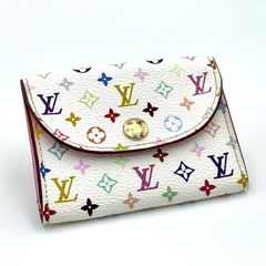 美品】ルイヴィトン マルチカラー 名刺入れカードケース白×ピンク
