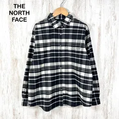 美品 THE NORTH FACE ザノースフェイス チェック フランネルシャツ ブラック ホワイトのサムネイル