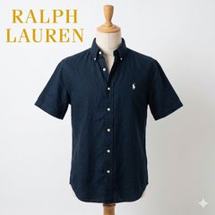 極美品/リネン100%✨ラルフローレン ボタンダウンシャツ ポニー 刺繍