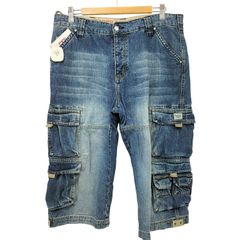 Lyric リリック デニム カーゴ 7部丈 大きいサイズ フェード加工 XL 