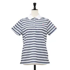 【美品】PEARLY GATES パーリー ゲイツ ポロシャツ ネイビー ホワイト 紺白 サイズ:1 | 25SS ロゴボーダー柄 KAZEメッシュ ポロシャツ | トップス 半袖【レディース】【中古】のサムネイル