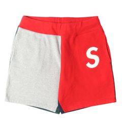 S supreme ダブルニー スウェット パンツ グレー ペインター ショーツ