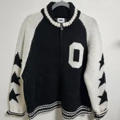 正規品 OBEY (オベイ) INT スター バイカラー ジップアップ カーディガン / ヘビー ニットのサムネイル