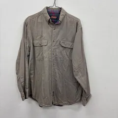 Y761 Coleman M ベージュ 長袖ワークシャツ ソリッドカラー シンプル 裏地付き ヴィンテージ 90's 古着卸 アメリカ仕入のサムネイル