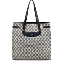 GUCCI オールドグッチ GG柄 トートバッグ ネイビー 紙タグ付 A4収納可のサムネイル