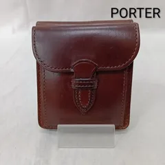 ポーター poreter NATURE vegetable tanned leather wallet ブラウン コンパクトウォレット メンズ - ISItems【USED】【古着】【中古】50160445