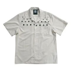 Stitch S/S Shirt オープンカラーシャツ 刺繍入り ホワイト L - メルカリ