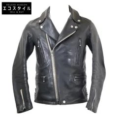 ADDICT CLOTHES　アディクトクローズ　レザー 茶芯 ダブルライダースジャケット　34のサムネイル