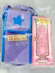 [중고 개봉 ​​완료] [극장판 카드 캡터 사쿠라 봉인된 카드] 극장판 카드 & 파우치 세트 카드와 파우치만, 취급 설명서와 별 키 체인 결품, 카드에 상처, 파우치에 요고레 대, 스레