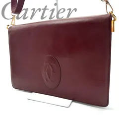 【B5190】 Cartier カルティエ マストライン 2way クラッチバッグ ショルダーストラップ レザー ボルドー フラップのサムネイル