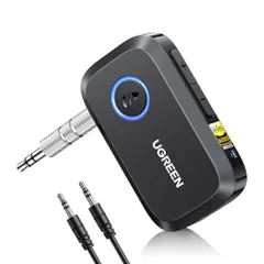 UGREEN Aux Bluetooth 6.0 レシーバー車載 LDAC/AAC/SBCデコード、3.5mm 受信機 、ハイレゾオーディオゴールドスタンダード認証、バッテリー使用17 時間、カーラジオ/ステレオシステム/ヘッドセット用ジャッ e5bf23f9