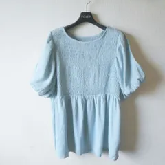新品 タグ付き ズーティー デ シュセット Zootie Des sucettes チュニック ブラウス M バルーン 袖 レディース 夏 水色 未使用のサムネイル