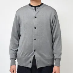 【40%OFF】Mサイズ RENCONTRANT（レンコントラント） ハイゲージシルククルーネックカーディガン 10071 16031401172 グレー 新品のサムネイル