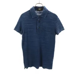 ダブルアールエル RRL 半袖 インディゴ染め ポロシャツ XS ネイビー Ralph Lauren ラルフローレン メンズ 古着のサムネイル