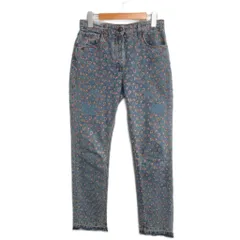 エトロ ETRO 美品 デニムパンツ ジーンズ ペイズリー柄 リペア加工 カットオフ ストレート インディゴブルーのサムネイル
