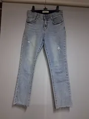 ライト ブルー ダメージ デニム パンツ (S)のサムネイル