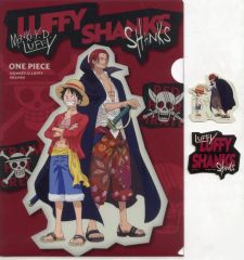 [중고] 상품 세트 원숭이 D. 루피 & 샹크스 A4 클리어 파일 & 스티커 (데스크 어소트) [이치 반 쿠지 원피스 MONKEY.D.LUFFY-모험의 기억과 미래로의 항로-] I상