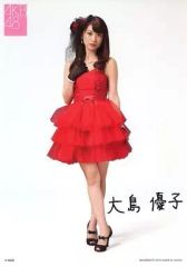 [중고] 포스터 (여성) 포스터 컬렉션 오시마 유코 (빨간 드레스 / 전신) [이치 반 쿠지 AKB48 ~ 크리스마스 선물 ~] 구매자 특전