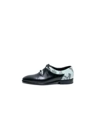 F.LLI Giacometti　フラテッリジャコメッティ　FUXIA ANILOU NERO+PITONE TURCHESE　箱ありFG643.0043アイレットオックスフォードシューズ Size:42のサムネイル