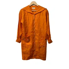 Castelbajac(カステルバジャック) コート サイズM メンズ美品  - オレンジ 長袖/麻/ジップアップ/肩パッド/オールシーズンのサムネイル