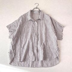ꕤ新品ꕤ nop de nod/今季 リネンパネルチェック後ろフリルシャツ