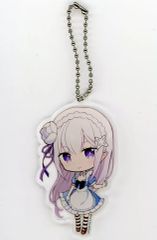 [중고] 키홀더 마스코트 (캐릭터) 에밀리아 (흰 앞치마) [Re : 처음부터 시작하는 이세계 생활 Memory Snow × AnimePlaza 콜라보레이션 카페 아크릴 볼 체인]