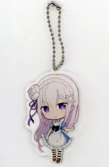 【中古】キーホルダー・マスコット(キャラクター) エミリア(白エプロン) 「Re：ゼロから始める異世界生活 Memory Snow×AnimePlaza コラボレーションカフェ アクリルボールチェーン」