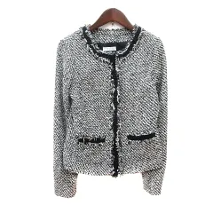 バーニーズニューヨーク BARNEYS NEW YORK ノーカラージャケット 総裏地 グレー /MNのサムネイル
