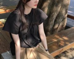 美品 ジュールズプラス フィットチーネブラウス ブラック 五分袖 jours 